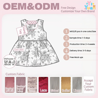 Robe tourbillon sans manches pour enfants filles, col rond, légère et extensible, motif floral papillon rose, pour les vacances d'été décontractées