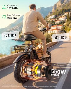 Trottinette électrique Gyroor C1S avec panier, vélo électrique puissant 550W, autonomie de 20 miles, cyclomoteur électrique, scooter de mobilité pour adultes - Product Image 4