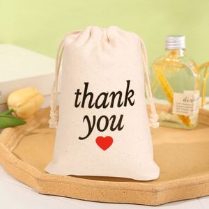 Custom 10OZ Natural Cotton <b>Canvas</b> Gift Drawstring Bags Recyclable and Eco-Friendly <b>for</b> Crafts Candles Thank You Printed - Product Image 3
