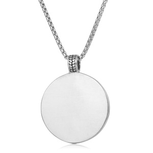 Yunnique – collier avec pendentif rond en acier inoxydable pour hommes, hexagramme géométrique, style rétro Punk, bijoux à la mode - Product Image 4
