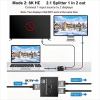 Commutateur Répartiteur HDTV 8K 60Hz, Commutateur Bidirectionnel HDTV 2.1 4K 120Hz, Convertisseur Audio 2 Entrées 1 Sortie 1x2 2x1