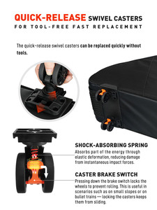 Sac <span class=keywords><strong>de</strong></span> transport pour vélo NOOYAH, sac <span class=keywords><strong>de</strong></span> voyage optimisé pour transporter des VTT en toute sécurité et confortablement avec 6 roues universelles - Product Image 6