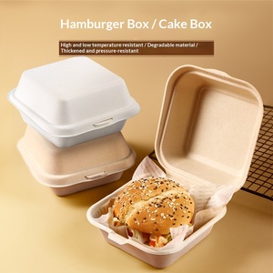 Caixa de Papel Quadrada Biodegradável Descartável para Hambúrguer, Bento e Bolo - Embalagem Popular para Delivery - Product Image 2