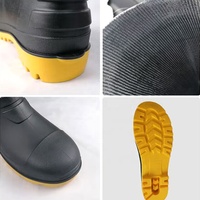 Bottes de pluie antidérapantes et imperméables en PVC avec embout et semelle de sécurité en acier, fabriquées en usine
