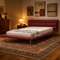 Lit double extra-large minimaliste italien, literie pour chambre à coucher