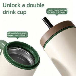 Taza Térmica para Auto de 40oz, Acero Inoxidable 304, Gran Capacidad, Portátil, con Pajita, para Viajes - Product Image 3