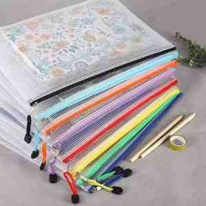 Bolsa de Malla de PVC Impermeable con Cierre, Transparente, para Archivos A4, Carpeta de Plástico para Organización de Oficina - Product Image 5