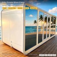 Cabine en verre intelligente de 20 pieds pour hôtel, appartement, maison préfabriquée, bureau, salle de sport, hôtel de glamping, capsule Apple, logement intelligent préfabriqué