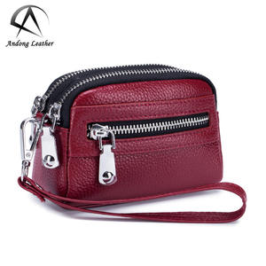 Andong Ladies Mini <b>Small</b> Bag Coin Purse Real Cowhide Large Capacity Double Zipper Clutch <b>Wallet</b> Pocket <b>Women</b> Purses - Product Image 1