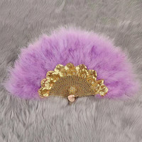 Éventail en plumes de dinde teintes pour fêtes, spectacles et décorations de mariage