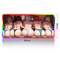 Tapis de souris de jeu Genshin Impact RGB, modes d'éclairage, grand tapis de bureau LED pour joueurs, anime, motifs de style abstinents