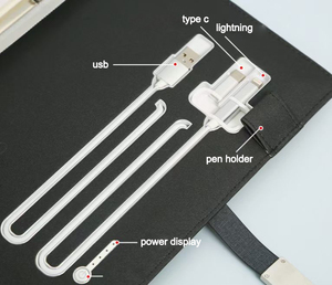 Hộp Đựng Danh Mục Đầu Tư Du Lịch Bằng Vải Bố PU Mới Hộp Đựng Pin Dự Phòng 3 Trong 1 Máy Tính Xách Tay Sạc Nhiều Dây Cáp - Product Image 3