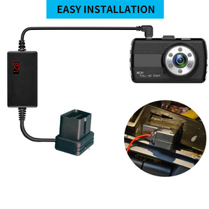 New OBD car step-<b>down</b> power line with voltage display low voltage power-off adjustable dash cam parking monitor car charger L144 - Product Image 2