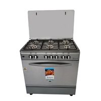 Cuisinière à gaz 6 brûleurs avec four tout-en-un en acier inoxydable, cuisinière à gaz autonome avec four de grande capacité pour cuisine occidentale