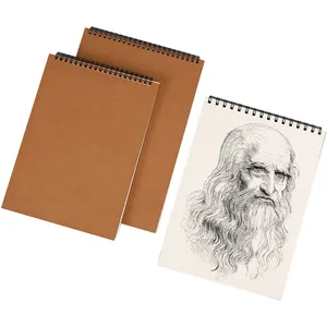 Drawing Book Bulk Brown A3 A4 Sketchbook Hardbound Kraft Watercolour Sketch Pad For Kids Ages 8-12