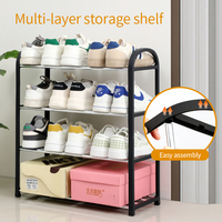 Vente en gros de étagère à chaussures assemblée à plusieurs niveaux étagère de rangement en métal pour entrée de maison organisateur de rangement intérieur multifonctionnel
