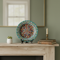 Plaque en dentelle en céramique de 30cm Design élégant pour la décoration intérieure ou le bureau