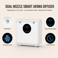 Diffuseur d'arômes à double buse 300 ml, machine à parfum sans eau Bluetooth pour hôtel, bureau, maison, double pompe, 3 niveaux, minuterie 24h
