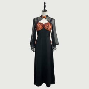 Zixiao <b>Witch</b> Costume Black Plus Size Halloween Adult Women Spandex Dress With <b>Hat</b> - Product Image 2