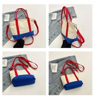 Sac fourre-tout en toile de coton épaisse personnalisé de 16 oz, sacs de shopping tendance à couleurs contrastées, sacs fourre-tout bateau en toile mignons à doubles poignées