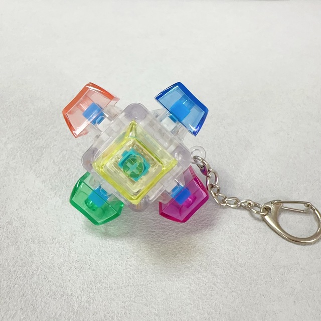 6-Key Novelty Fidget Mechanical Keyboard Fully Transparent Keycaps Switch Tester and Squeeze Keychain