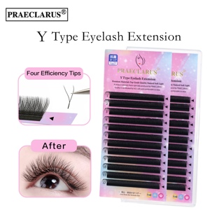 ขนตาปลอม PRAECLARUS แบบ Big Y รุ่น YY ต่อขนตาแบบ YY Lash Braided ขนมิ้งค์ธรรมชาติ F3d C D DD ความหนา 0.07 มม. - Product Image 5