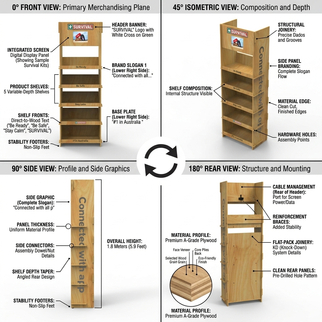 Wholesale Customized Floor Standing Wooden Shampoo Conditioner Essential Oi Shower Gel Display Stand Retail Display Stand Store — view 3