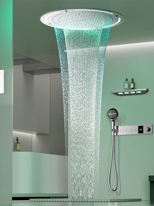 Juego de Ducha <span class=keywords><strong>MYN</strong></span> con Cabezal de Ducha Oculto en la Pared, Temperatura Constante, Pantalla Digital, Luz Ambiental de Cobre, para el Hogar - Product Image 4