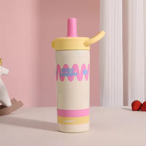 New Vacuum Insulated 316 Stainless Steel Travel <b>Mug</b> Modern Minimalist Design Portable Handle Stylish Straw Lidwholesale for - Product Image 3