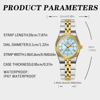 BINBOND 2026 NUEVO B5353L Reloj de Cuarzo para Mujer, Resistente al Agua, Luminoso, con Fecha, Correa de Acero Inoxidable, Relojes de Pulsera para Mujer