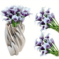 Bunga Calla Lily PU Real Touch, Bunga Artifisial Realistis Buatan Tangan, Calla Lily Lembut Grosir untuk Pernikahan & Pesta