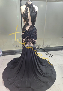 Ocstrade <span class=keywords><strong>Abito</strong></span> da Sera Elegante con Collo Alto e Strass per Donne, Vestito Nero con Diamanti per Compleanno, Ballo di Fine Anno e Serate Speciali - Product Image 3