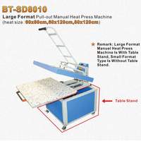 Impresora manual de gran tamaño, máquina de transferencia de prensa de calor, 40x60 60x80 80x100, para ropa industrial, tela de camiseta