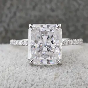 personal customized women 1.1ct radiant diamond igi certified lab grown diamond ring 18k solid gold ring