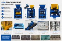 Système de production de briques en ciment robuste 4-26, presse à briques électrique, machine à fabriquer des blocs de briques