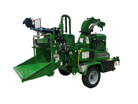 Broyeur de bois remorquable de 7500 lb, 15 pouces, 120-174 HP, diesel/essence, avec roue d'alimentation double