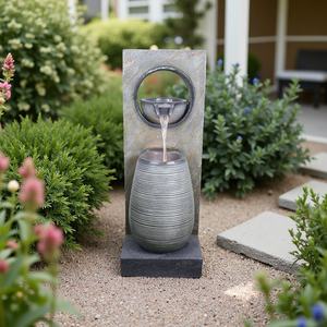 <span class=keywords><strong>Fontaine</strong></span> <span class=keywords><strong>solaire</strong></span> autoportante en résine résistante aux intempéries pour intérieur/extérieur, cascade avec lumières LED, style moderne et antique pour la maison, le jardin et la terrasse - Product Image 3