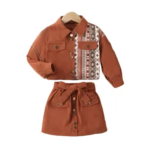 Yoliyolei Automne et hiver, costumes pour filles personnalisés et à la mode jupes courtes pour filles costumes deux pièces en gros