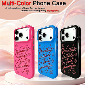 Étui de téléphone en cuir PU avec impression artistique de <span class=keywords><strong>lettres</strong></span> pour iPhone 18 Pro Max, protection antichoc avec coussin d'air, protection de l'écran et de l'objectif, découpes précises - Product Image 2