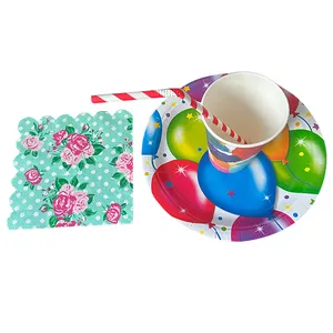 Бумажные тарелки на день рождения на заказ, товары для вечеринок, набор одноразовой посуды, бумажные тарелки с принтом для вечеринки, чашки, бумажные салфетки