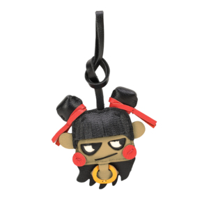 Bolso Hobo de Cuero con Colgante de Mascota Pequeño Nezha, Hecho a Mano con Cuero Genuino - Product Image 2