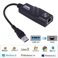Adaptador Cantell USB-C a Ethernet, USB 3.0 a Red Gigabit RJ45 10/100Mbps LAN, Tarjeta de Red Externa con Cable para Windows y Mac OS