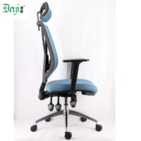 Chaise de bureau de direction ergonomique moderne personnalisée Base en acier inoxydable Hauteur réglable 3 leviers Mécanisme robuste Tissu