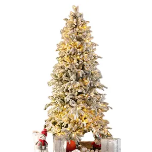 Giant Natural PE PVC Frosted Snowy Lighting arbol de navidad Christmas Tree For Indoor Outdoor Wedding