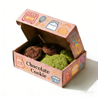 Boîte d'emballage alimentaire pliable personnalisée pour pâtisserie, boîte d'emballage pour brownies, boîte en papier recyclable pour desserts, beignets, gaufres, biscuits