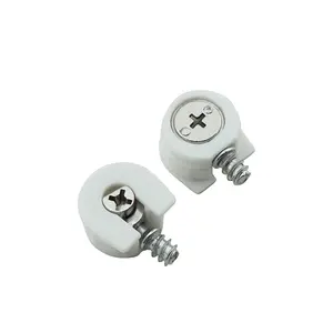 GQK White Furniture Connector Connecting Adjustable Invisible Glass Rafix Connector Cabinet Plastic Screw Shelf Support