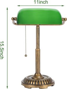 Lámpara de Escritorio Vintage <span class=keywords><strong>Verde</strong></span> con Interruptor de Cable y Batería, Iluminación Minimalista para Oficina en Casa, <span class=keywords><strong>Biblioteca</strong></span>, Piano - Product Image 5