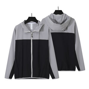 Chaqueta Deportiva de Invierno para Hombre con Capucha y Media Cremallera, Cortavientos, Impermeable, Ecológica, Casual, con Logotipo Frontal - Product Image 2