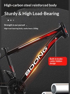 Sepeda Gunung Pria Dewasa 24/26 Inci 21 Kecepatan Rangka Baja Karbon Tinggi Rem Cakram Ganda Pedal Biasa Grosir - Product Image 3