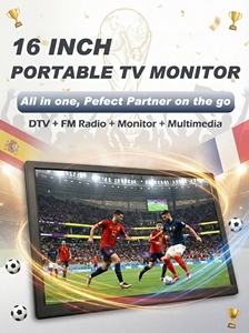 Téléviseur intelligent portable de 15,4 pouces, Android LED LCD 16:9 300cd/m ATSC ISDB pour regarder les matchs de football en direct, radio-téléviseur portable - Product Image 4